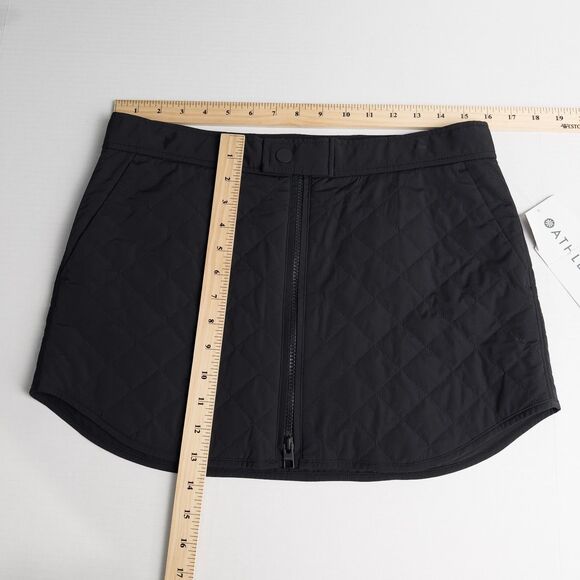 Athleta Toasty Buns Insulated Skirt Womens 8 Black Quilted Full Zip 511138 - Picture 4 of 13